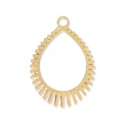 Colgantes gotas caladas corte con láser 22x16 mm - dorado x2